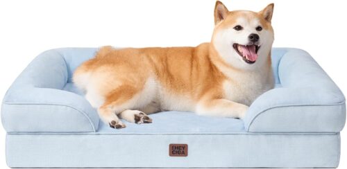 EHEYCIGA Orthopedic Dog Beds for Extra Large Dogs, Waterproof Memory Foam XL Pet Bed with Sides, Non-Slip and Egg-Crate Foam Big Dog Couch Bed with Washable Removable Cover, Grey - Image 257