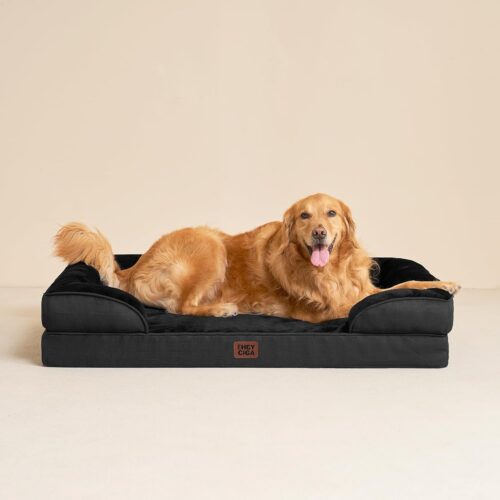 EHEYCIGA Orthopedic Dog Beds for Extra Large Dogs, Waterproof Memory Foam XL Pet Bed with Sides, Non-Slip and Egg-Crate Foam Big Dog Couch Bed with Washable Removable Cover, Grey - Image 264