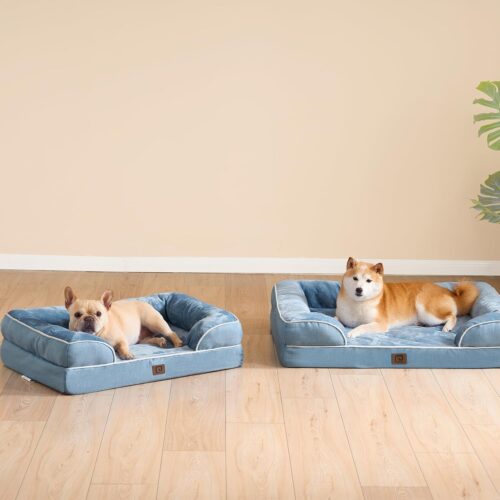 EHEYCIGA Orthopedic Dog Beds for Extra Large Dogs, Waterproof Memory Foam XL Pet Bed with Sides, Non-Slip and Egg-Crate Foam Big Dog Couch Bed with Washable Removable Cover, Grey - Image 272