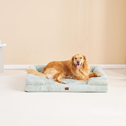 EHEYCIGA Orthopedic Dog Beds for Extra Large Dogs, Waterproof Memory Foam XL Pet Bed with Sides, Non-Slip and Egg-Crate Foam Big Dog Couch Bed with Washable Removable Cover, Grey - Image 274