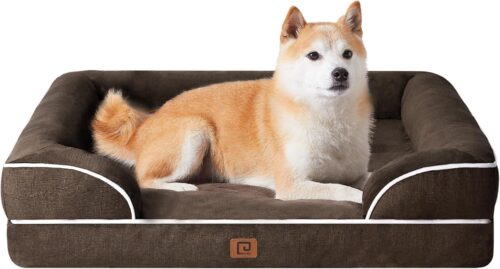 EHEYCIGA Orthopedic Dog Beds for Extra Large Dogs, Waterproof Memory Foam XL Pet Bed with Sides, Non-Slip and Egg-Crate Foam Big Dog Couch Bed with Washable Removable Cover, Grey - Image 280