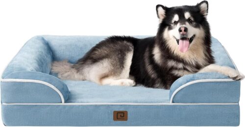 EHEYCIGA Orthopedic Dog Beds for Extra Large Dogs, Waterproof Memory Foam XL Pet Bed with Sides, Non-Slip and Egg-Crate Foam Big Dog Couch Bed with Washable Removable Cover, Grey - Image 281