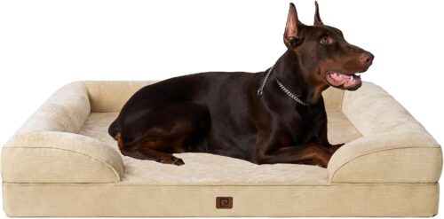 EHEYCIGA Orthopedic Dog Beds for Extra Large Dogs, Waterproof Memory Foam XL Pet Bed with Sides, Non-Slip and Egg-Crate Foam Big Dog Couch Bed with Washable Removable Cover, Grey - Image 282