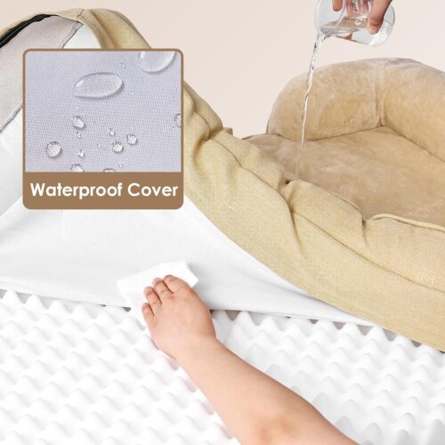 EHEYCIGA Orthopedic Dog Beds for Extra Large Dogs, Waterproof Memory Foam XL Pet Bed with Sides, Non-Slip and Egg-Crate Foam Big Dog Couch Bed with Washable Removable Cover, Grey - Image 283