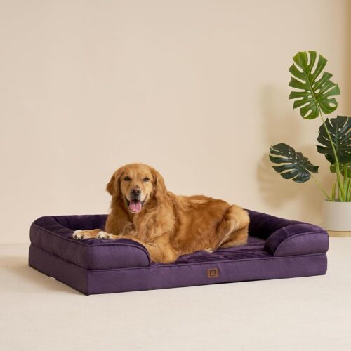 EHEYCIGA Orthopedic Dog Beds for Extra Large Dogs, Waterproof Memory Foam XL Pet Bed with Sides, Non-Slip and Egg-Crate Foam Big Dog Couch Bed with Washable Removable Cover, Grey - Image 288