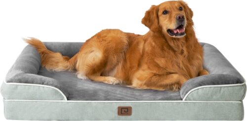 EHEYCIGA Orthopedic Dog Beds for Extra Large Dogs, Waterproof Memory Foam XL Pet Bed with Sides, Non-Slip and Egg-Crate Foam Big Dog Couch Bed with Washable Removable Cover, Grey - Image 289