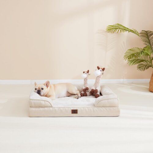 EHEYCIGA Orthopedic Dog Beds for Extra Large Dogs, Waterproof Memory Foam XL Pet Bed with Sides, Non-Slip and Egg-Crate Foam Big Dog Couch Bed with Washable Removable Cover, Grey - Image 294