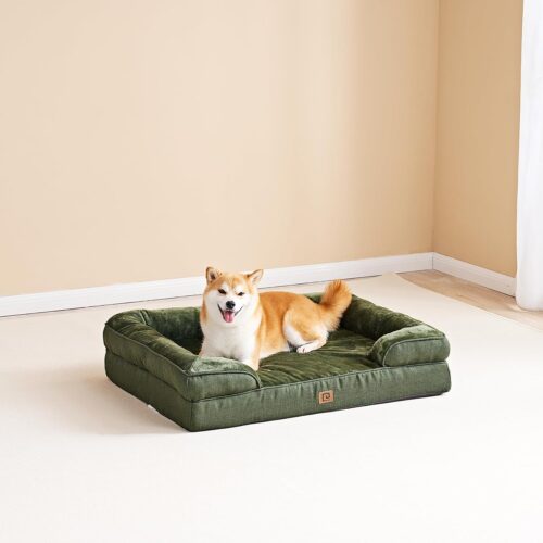 EHEYCIGA Orthopedic Dog Beds for Extra Large Dogs, Waterproof Memory Foam XL Pet Bed with Sides, Non-Slip and Egg-Crate Foam Big Dog Couch Bed with Washable Removable Cover, Grey - Image 297