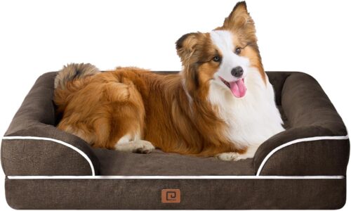 EHEYCIGA Orthopedic Dog Beds for Extra Large Dogs, Waterproof Memory Foam XL Pet Bed with Sides, Non-Slip and Egg-Crate Foam Big Dog Couch Bed with Washable Removable Cover, Grey - Image 303