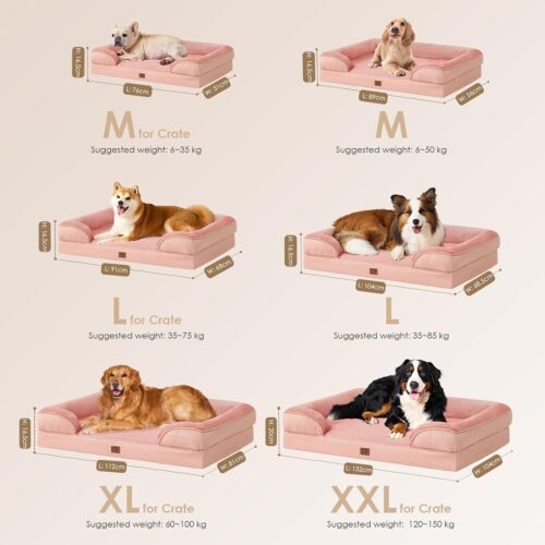 EHEYCIGA Orthopedic Dog Beds for Extra Large Dogs, Waterproof Memory Foam XL Pet Bed with Sides, Non-Slip and Egg-Crate Foam Big Dog Couch Bed with Washable Removable Cover, Grey - Image 314