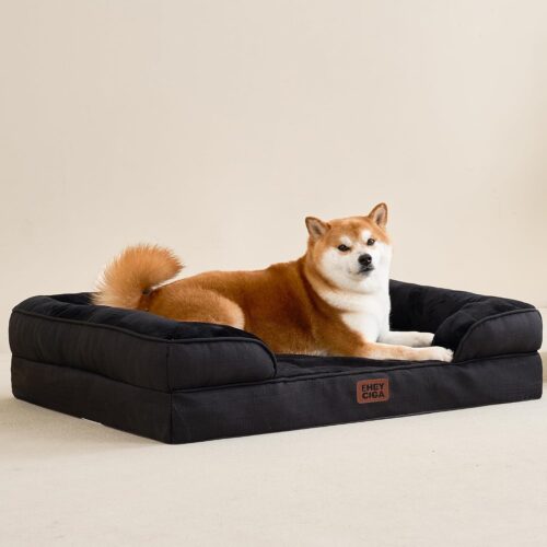 EHEYCIGA Orthopedic Dog Beds for Extra Large Dogs, Waterproof Memory Foam XL Pet Bed with Sides, Non-Slip and Egg-Crate Foam Big Dog Couch Bed with Washable Removable Cover, Grey - Image 317