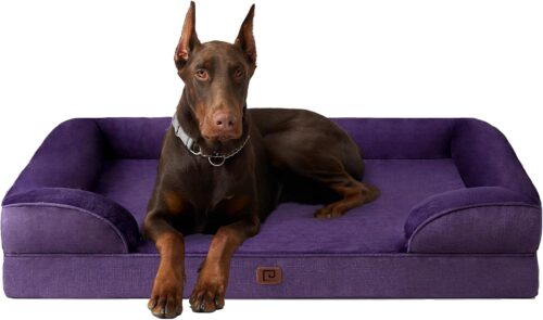 EHEYCIGA Orthopedic Dog Beds for Extra Large Dogs, Waterproof Memory Foam XL Pet Bed with Sides, Non-Slip and Egg-Crate Foam Big Dog Couch Bed with Washable Removable Cover, Grey - Image 321