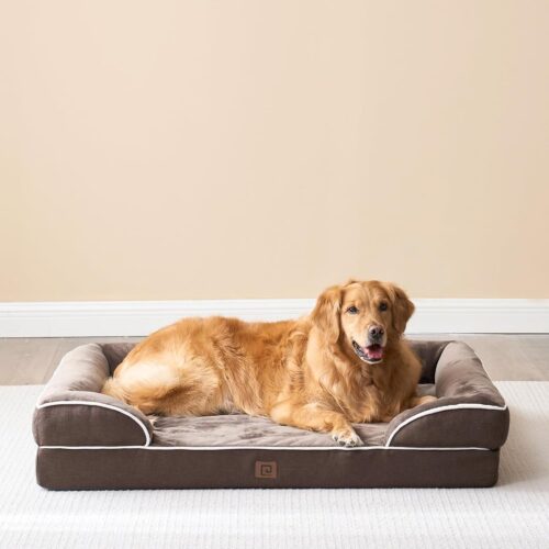 EHEYCIGA Orthopedic Dog Beds for Extra Large Dogs, Waterproof Memory Foam XL Pet Bed with Sides, Non-Slip and Egg-Crate Foam Big Dog Couch Bed with Washable Removable Cover, Grey - Image 326