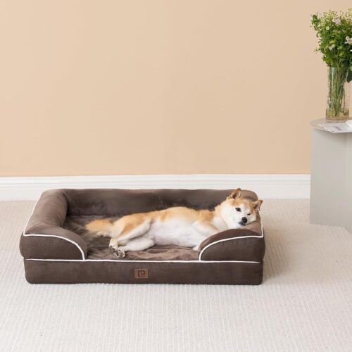 EHEYCIGA Orthopedic Dog Beds for Extra Large Dogs, Waterproof Memory Foam XL Pet Bed with Sides, Non-Slip and Egg-Crate Foam Big Dog Couch Bed with Washable Removable Cover, Grey - Image 329