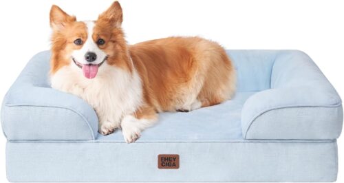 EHEYCIGA Orthopedic Dog Beds for Extra Large Dogs, Waterproof Memory Foam XL Pet Bed with Sides, Non-Slip and Egg-Crate Foam Big Dog Couch Bed with Washable Removable Cover, Grey - Image 330