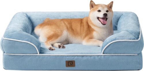 EHEYCIGA Orthopedic Dog Beds for Extra Large Dogs, Waterproof Memory Foam XL Pet Bed with Sides, Non-Slip and Egg-Crate Foam Big Dog Couch Bed with Washable Removable Cover, Grey - Image 332