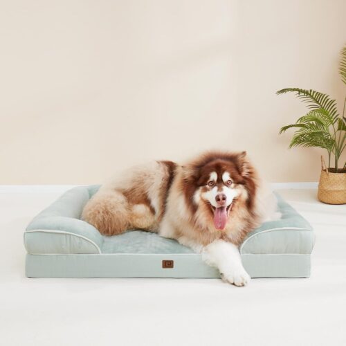 EHEYCIGA Orthopedic Dog Beds for Extra Large Dogs, Waterproof Memory Foam XL Pet Bed with Sides, Non-Slip and Egg-Crate Foam Big Dog Couch Bed with Washable Removable Cover, Grey - Image 334