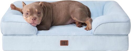 EHEYCIGA Orthopedic Dog Beds for Extra Large Dogs, Waterproof Memory Foam XL Pet Bed with Sides, Non-Slip and Egg-Crate Foam Big Dog Couch Bed with Washable Removable Cover, Grey - Image 343
