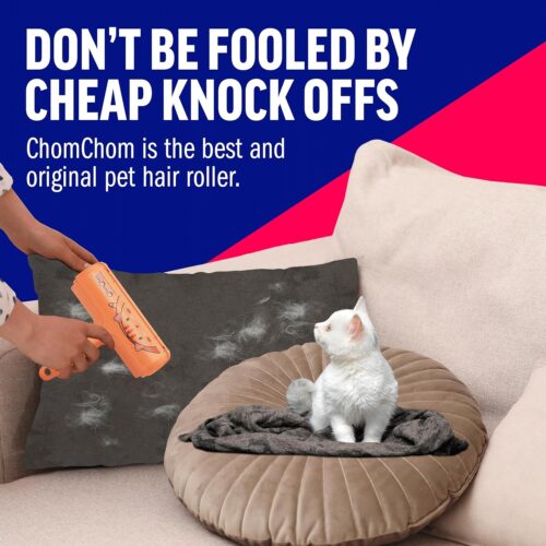 Chom Chom Roller Pet Hair Remover and Reusable Lint Roller - ChomChom Cat and Dog Hair Remover for Furniture, Couch, Carpet, Clothing and Bedding - Portable, Multi-Surface Fur Removal Tool - Image 18