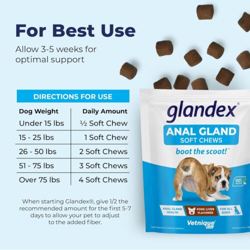 Vetnique Labs Glandex Anal Gland Soft Chew Treats with Pumpkin for Dogs Digestive Enzymes, Probiotics Fiber Supplement for Dogs Boot The Scoot (Peanut Butter Chews, 60 Count) - Image 27
