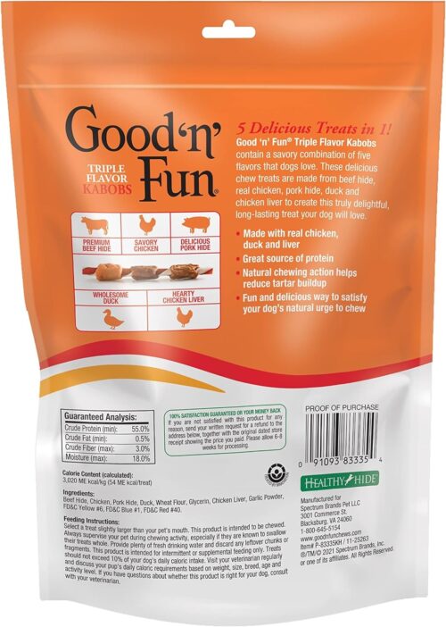 Good'N'Fun Triple Flavored Rawhide Kabobs for Dogs, 1.5 Pound (Pack of 1) - Image 22