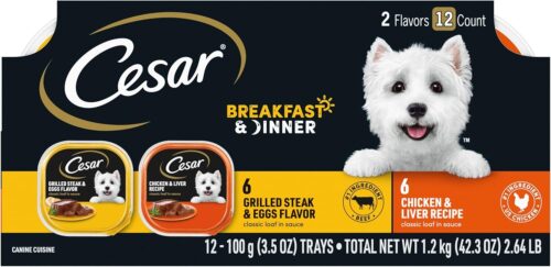 CESAR Adult Wet Dog Food Classic Loaf in Sauce Grilled Chicken, Filet Mignon, Porterhouse Steak, Beef, Chicken & Liver and Turkey Variety Pack, 3.5 oz. Easy Peel Trays, Pack of 36 - Image 64