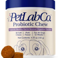 PetLab Co. Probiotics for Dogs, Support Gut Health, Occasional Diarrhea, Digestive Health & Seasonal Allergies - Pork Flavor - 30 Soft Chews - Packaging May Vary