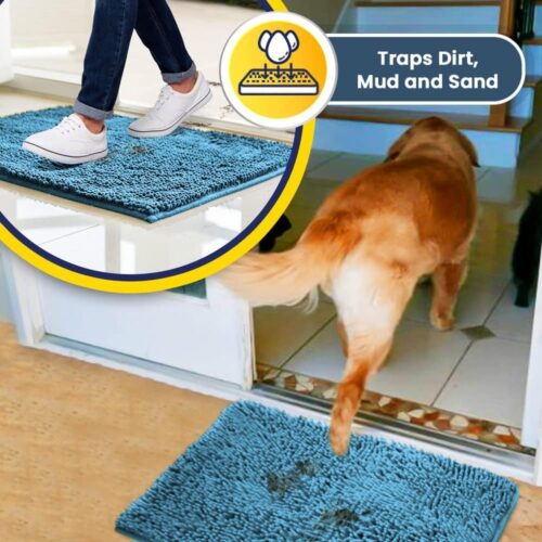 Muddy Mat® Shown on TV – Super Absorbent Microfiber Dog Door Mat for Muddy Paws, Non-Slip Washable Pet Rug, Quick Dry Chenille Entryway Carpet, Machine Washable Indoor Outdoor mat, Grey 30"x19" - Image 52