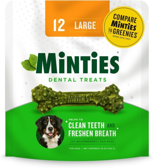 Minties Dental Chews for Dogs, 40 Count, Vet-Recommended Mint-Flavored Dental Treats for Medium Dogs 25-50 lbs, Dental Bones Clean Teeth, Fight Bad Breath, and Removes Plaque and Tartar - Image 23