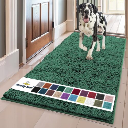 Muddy Mat® Shown on TV – Super Absorbent Microfiber Dog Door Mat for Muddy Paws, Non-Slip Washable Pet Rug, Quick Dry Chenille Entryway Carpet, Machine Washable Indoor Outdoor mat, Grey 30"x19" - Image 222
