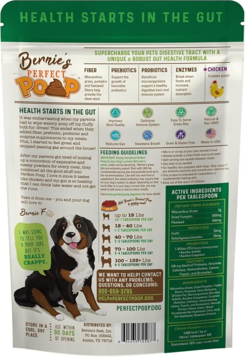 Perfect Poop Digestion & General Health Supplement for Dogs: Fiber, Prebiotics, Probiotics & Enzymes Relieve Digestive Conditions, Optimize Stool, and Improve Health (Cheddar Cheese, 12.8 oz) - Image 23