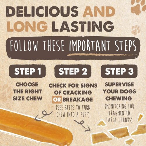 Mighty Paw Yak Cheese Dog Chews - All-Natural Treats for Dogs - High Protein Treat With 68 Grams Of Protein Per Chew - Delicious And Long Lasting - Odor Free With Limited Ingredients - (Large, 4 Pack) - Image 12