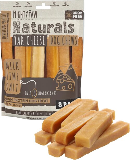 Mighty Paw Yak Cheese Dog Chews - All-Natural Treats for Dogs - High Protein Treat With 68 Grams Of Protein Per Chew - Delicious And Long Lasting - Odor Free With Limited Ingredients - (Large, 4 Pack) - Image 20