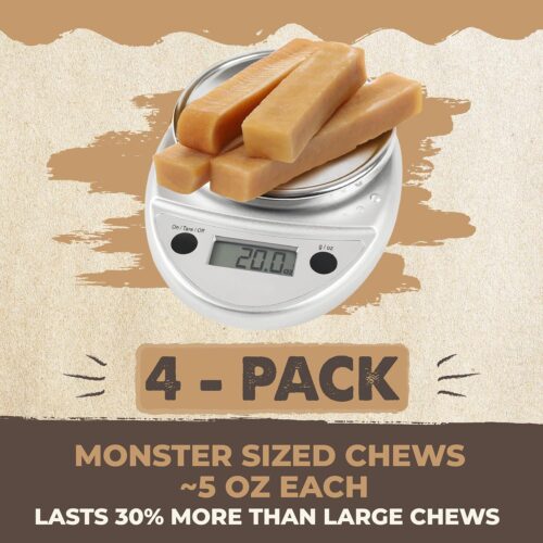 Mighty Paw Yak Cheese Dog Chews - All-Natural Treats for Dogs - High Protein Treat With 68 Grams Of Protein Per Chew - Delicious And Long Lasting - Odor Free With Limited Ingredients - (Large, 4 Pack) - Image 24