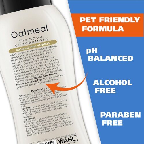 Wahl USA Dry Skin & Itch Relief Pet Shampoo for Dogs – Oatmeal Formula with Coconut Lime Verbena & Pet Friendly Formula, 24 Oz - Model 820004A - Image 6