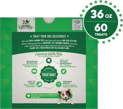 Greenies Original Petite Natural Dental Care Dog Treats, 36 oz. Pack (60 Treats) - Image 2
