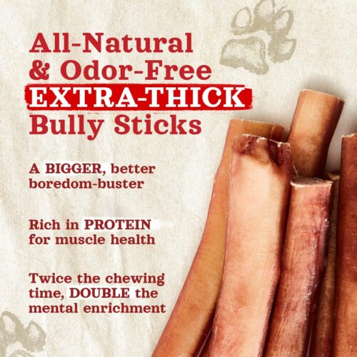 Natural Farm Odor-Free Bully Sticks (6 Inch, 25 Pack), 1.3 lb. Bag, Fully Digestible 100% Beef Pizzle Chews, Grass-Fed, Non-GMO, Grain-Free, Natural Long-Lasting Chews for Small & Large Dogs - Image 3