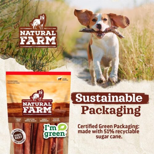 Natural Farm Odor-Free Bully Sticks (6 Inch, 25 Pack), 1.3 lb. Bag, Fully Digestible 100% Beef Pizzle Chews, Grass-Fed, Non-GMO, Grain-Free, Natural Long-Lasting Chews for Small & Large Dogs - Image 9