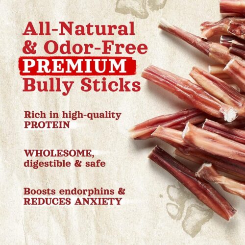 Natural Farm Odor-Free Bully Sticks (6 Inch, 25 Pack), 1.3 lb. Bag, Fully Digestible 100% Beef Pizzle Chews, Grass-Fed, Non-GMO, Grain-Free, Natural Long-Lasting Chews for Small & Large Dogs - Image 24