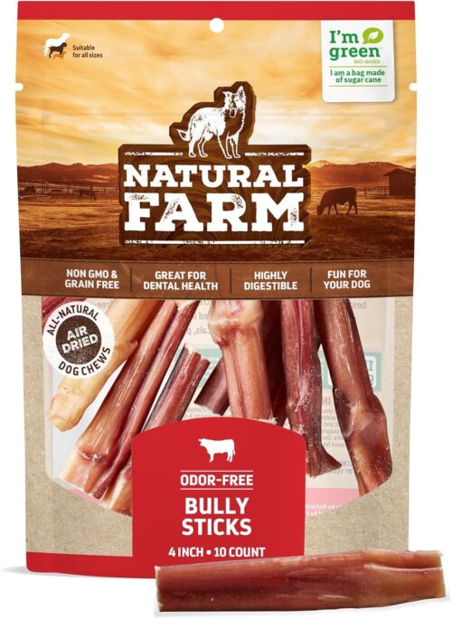 Natural Farm Odor-Free Bully Sticks (6 Inch, 25 Pack), 1.3 lb. Bag, Fully Digestible 100% Beef Pizzle Chews, Grass-Fed, Non-GMO, Grain-Free, Natural Long-Lasting Chews for Small & Large Dogs - Image 25