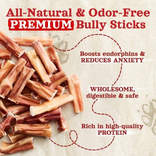 Natural Farm Odor-Free Bully Sticks (6 Inch, 25 Pack), 1.3 lb. Bag, Fully Digestible 100% Beef Pizzle Chews, Grass-Fed, Non-GMO, Grain-Free, Natural Long-Lasting Chews for Small & Large Dogs - Image 28