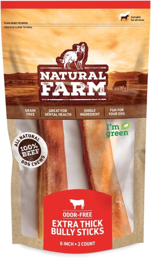 Natural Farm Odor-Free Bully Sticks (6 Inch, 25 Pack), 1.3 lb. Bag, Fully Digestible 100% Beef Pizzle Chews, Grass-Fed, Non-GMO, Grain-Free, Natural Long-Lasting Chews for Small & Large Dogs - Image 30