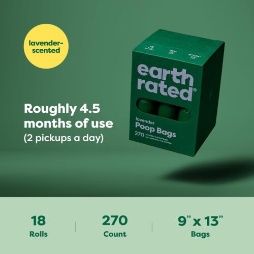 Earth Rated Poop Bags for Dogs, Guaranteed Leak Proof and Extra Thick Waste Bag Refill Rolls, Lavender Scented, 270 Count - Image 6