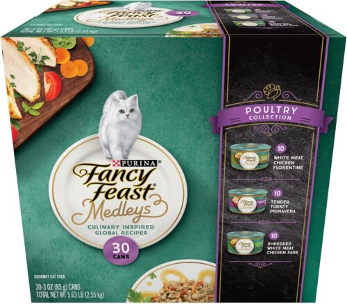 Purina Fancy Feast Seafood Classic Pate Collection Grain Free Wet Cat Food Variety Pack - (Pack of 30) 3 oz. Cans - Image 60