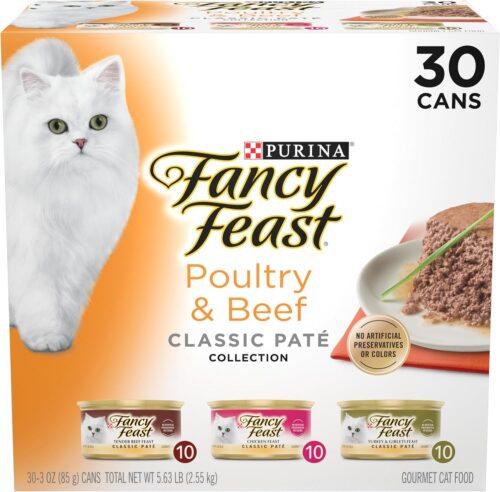 Purina Fancy Feast Seafood Classic Pate Collection Grain Free Wet Cat Food Variety Pack - (Pack of 30) 3 oz. Cans - Image 132