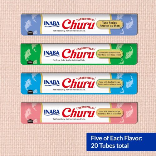 INABA Churu Cat Treats, Grain-Free, Lickable, Squeezable Creamy Purée Cat Treat/Topper with Vitamin E & Taurine, 0.5 Ounces Each Tube, 50 Tubes, Tuna & Chicken Variety - Image 29