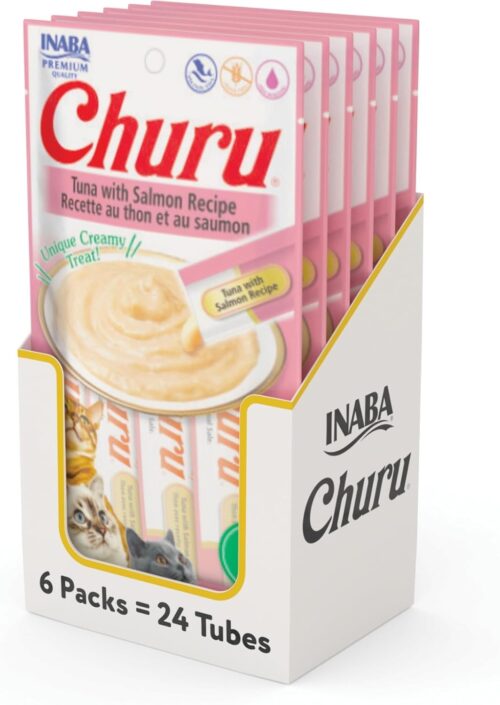 INABA Churu Cat Treats, Grain-Free, Lickable, Squeezable Creamy Purée Cat Treat/Topper with Vitamin E & Taurine, 0.5 Ounces Each Tube, 50 Tubes, Tuna & Chicken Variety - Image 30