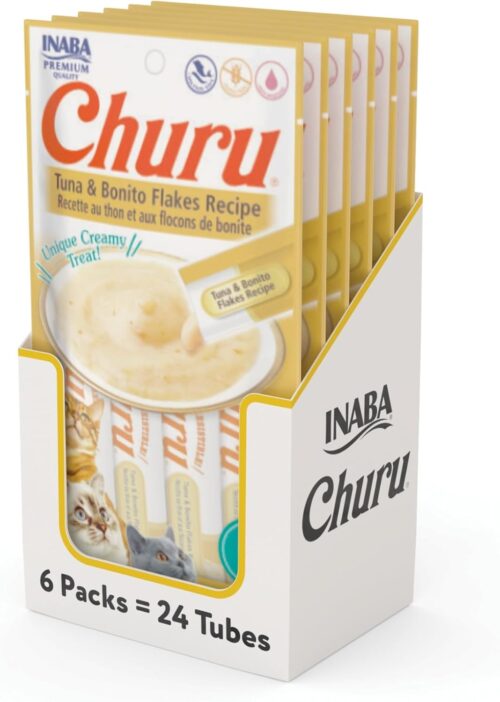INABA Churu Cat Treats, Grain-Free, Lickable, Squeezable Creamy Purée Cat Treat/Topper with Vitamin E & Taurine, 0.5 Ounces Each Tube, 50 Tubes, Tuna & Chicken Variety - Image 33