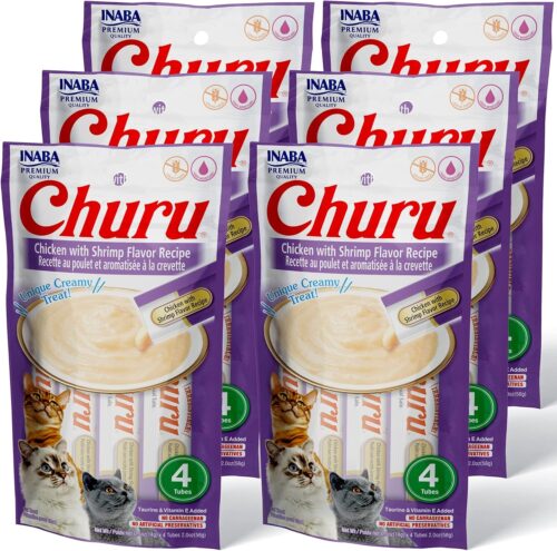 INABA Churu Cat Treats, Grain-Free, Lickable, Squeezable Creamy Purée Cat Treat/Topper with Vitamin E & Taurine, 0.5 Ounces Each Tube, 50 Tubes, Tuna & Chicken Variety - Image 75