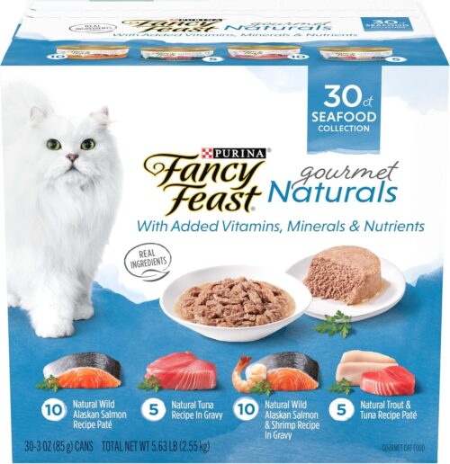 Purina Fancy Feast Seafood Classic Pate Collection Grain Free Wet Cat Food Variety Pack - (Pack of 30) 3 oz. Cans - Image 377